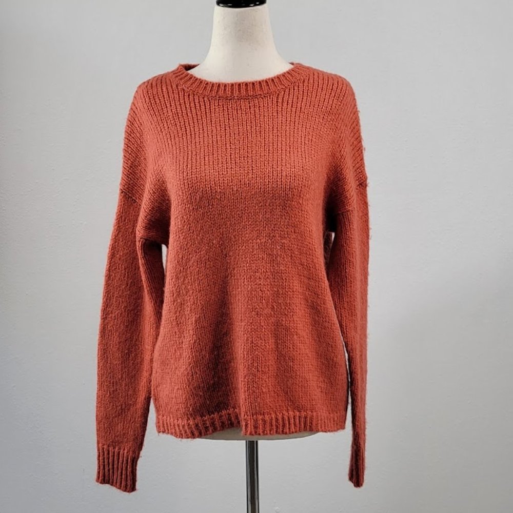 COTTON EMPORIUM  crewneck sweater In dark orange Sz XS